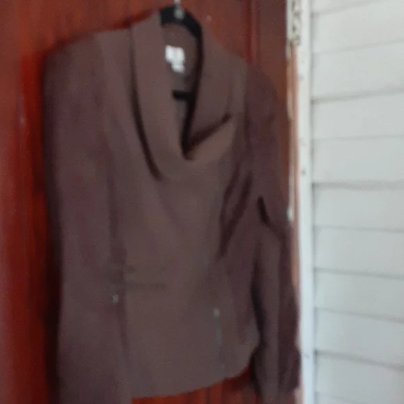 Worthington sz large NWOT brown knit and faux suede moto jacket pit 19 inches - Picture 1 of 5